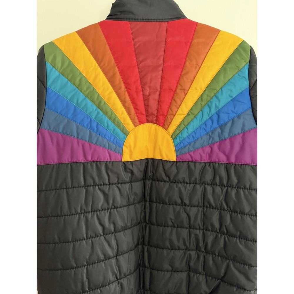 Aviator Nation Sunburst Puffer Jacket Black Women's Size Large - Picture 7 of 16